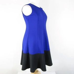 Calvin Klein Plus Size Blue Black Color-block A Line Fit Flare Dress 20W
